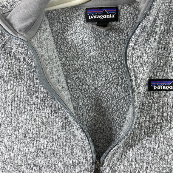 Patagonia Sweater Adult Small Gray 1/4 Zip Fleece Pullover LS Outdoor Preppy - Picture 9 of 16